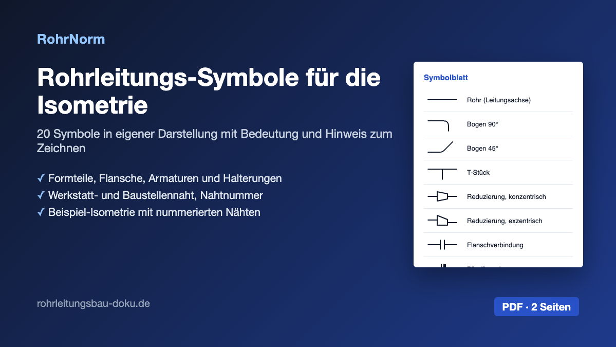 Vorschau: Rohrleitungs-Symbole für die Isometrie (PDF)